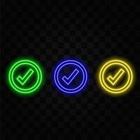Checkmarks on the right. Mark purple icons, isolated. Simple check marks. Checklist symbols vector