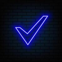 Image of a choice neon lamp made of neon lamps on a background in the form of a dark brick wall vector