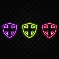 Shield on dark background. 3D Illustration vector