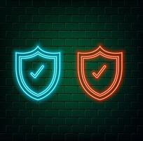 Isometric Shield Security safe privacy Concept Abstract low Poly Design Illustration. neon orange. vector