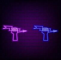 Lightning bolt icon. Science elements in neon style icons. Simple icon for websites, web design, mobile app vector