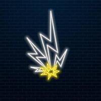 lightning 3d render electric power symbol, retro neon glowing sign isolated on black background, ultraviolet light, electric lamp, speed metaphor, electricity icon, fluorescent... vector