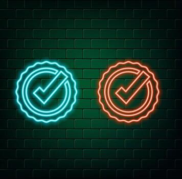 Green check mark tick icon from connecting dot and line light effect illustration isolated on transparent background vector