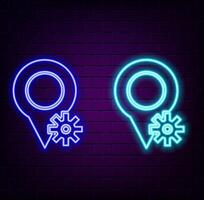 Glowing neon line Car service icon isolated on black background. Auto mechanic service. Repair service mechanic. Maintenance signal. Colorful outline concept. vector