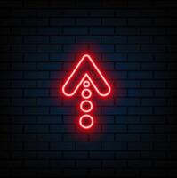Arrow neon pointer Arrows glowing on dark background vector