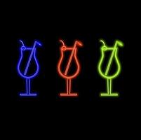 Drink in bar on color abstract background vector
