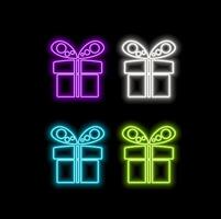Gift. Polygonal wireframe mesh icon with crumbled edge vector