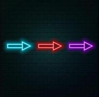 Abstract neon arrow icon animation background. Right arrow globe neon icon. Up right neon arrow. neon arrow sign.. vector
