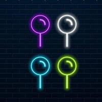 Geography neon text with school globe vector