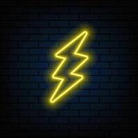 A set of neon lightning icons in different colors vector