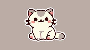Lovely Cream Cat Sitting in a Minimalistic 4K Seamless Background Animation Loop Footage video