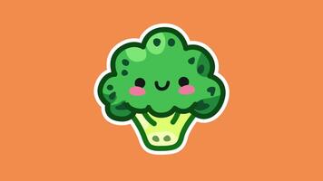 Cheerful Broccoli Animation on Yellow Background for Creative Use video