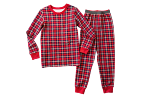 Comfortable and warm thermal pajama sets in colorful checkered patterns, highlighting soft fabric and elastic cuffs, ideal for loungewear png