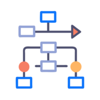 Flowchart design process digital workspace graphic design creative environment overhead view visual communication concept png