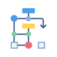 Flowchart design process creative workspace digital graphics professional environment visual concept png