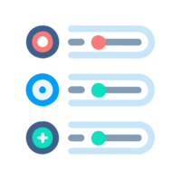 Interactive icon set with sliders and toggle menus digital design graphic elements user interface modern aesthetics png