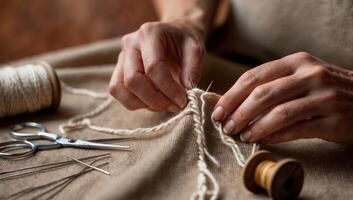 Repaired clothes and shoes highlighting the value of sustainability and the benefits of reusing over replacing photo