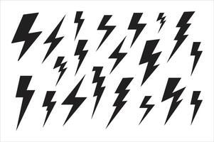 Lightning icon set . Electric sign and symbol. vector
