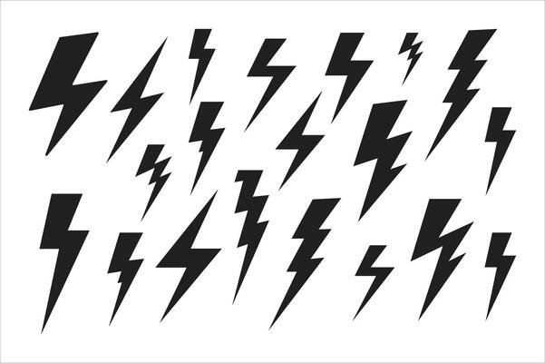 Lightning icon set . Electric sign and symbol.
