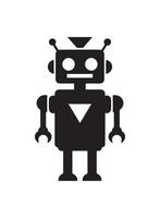 Robot icon flat design. humanoid robot, technology icon, AI symbol, illustration. vector