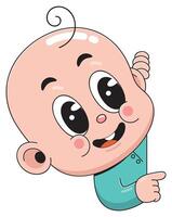 Cartoon baby pointing at something vector