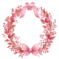 Pink Wreath with Berries and Leaves png