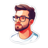 Man with Glasses on Transparent Background png