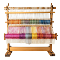 Wooden Loom with Colorful Threads png
