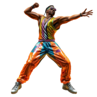Man in Colorful Outfit Dancing png