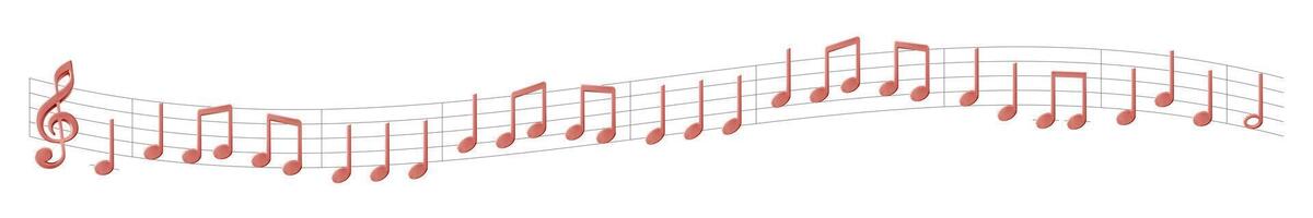Merry Christmas song notation. Wavy line of notes flowing. Jazz orchestra, violin and piano or vocal song concert. Music element isolated. Treble and bass clef, note, classical keys for melody sheet vector