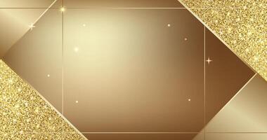 Elegant gold background for card, certificate. Luxury template with gold glitter. Empty gift voucher with place for text. vector