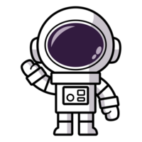 Cute boy astronauts cartoon characters wearing spacesuit and helmet png