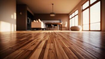 Bamboo flooring is expertly installed in a modern eco-conscious home, adding warmth and sustainability to the interior design. photo