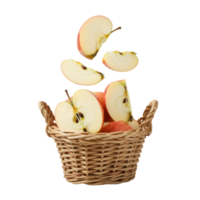 Fresh Sliced Red Apple Floating in Air with Juicy Burst for Healthy Living png