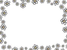 Doodle flower A delicate pattern of hand drawn daisies forming a floral frame. Ideal for creating a feminine and romantic aesthetic for invitations, cards, and more with this simple yet elegant daisy vector