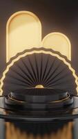 Black luxury podium product display and black box portrait background 3d rendering video