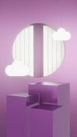3d pink podium and clouds minimal product display background, video