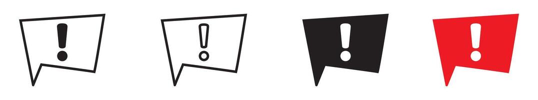 Speech bubble with exclamation mark icon. Iimportant mark, warning speech bubble. vector
