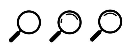 Magnifying glass icon, loupe icon. vector