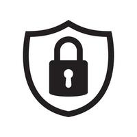 Shield security with lock icon. Protection, safety, password security icon. Firewall access privacy sign. Lock security icon for login page. Website guard emblem. vector