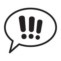 Speech bubble with exclamation mark icon. vector