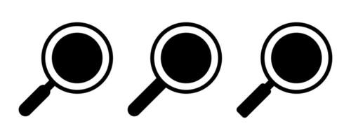 Magnifying glass icons or loupe icons. vector