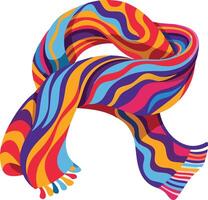 A funky scarf with vibrant, wavy patterns vector
