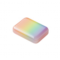 A colorful, translucent soap bar with a rainbow sheen for visual appeal. png