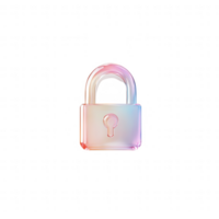 A modern, colorful lock symbolizing security and protection in digital environments. png