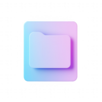 A minimalist folder icon design with a gradient color scheme. png