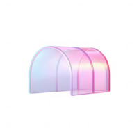 A modern translucent structure with an innovative design and colorful lighting effects. png