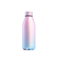 A sleek, modern stainless steel water bottle with a gradient color finish. png