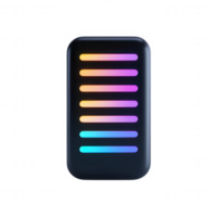 A sleek digital device with vibrant gradient lines, symbolizing energy and innovation. png