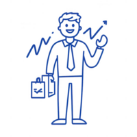 A smiling businessman celebrating success and growth in a professional setting. png